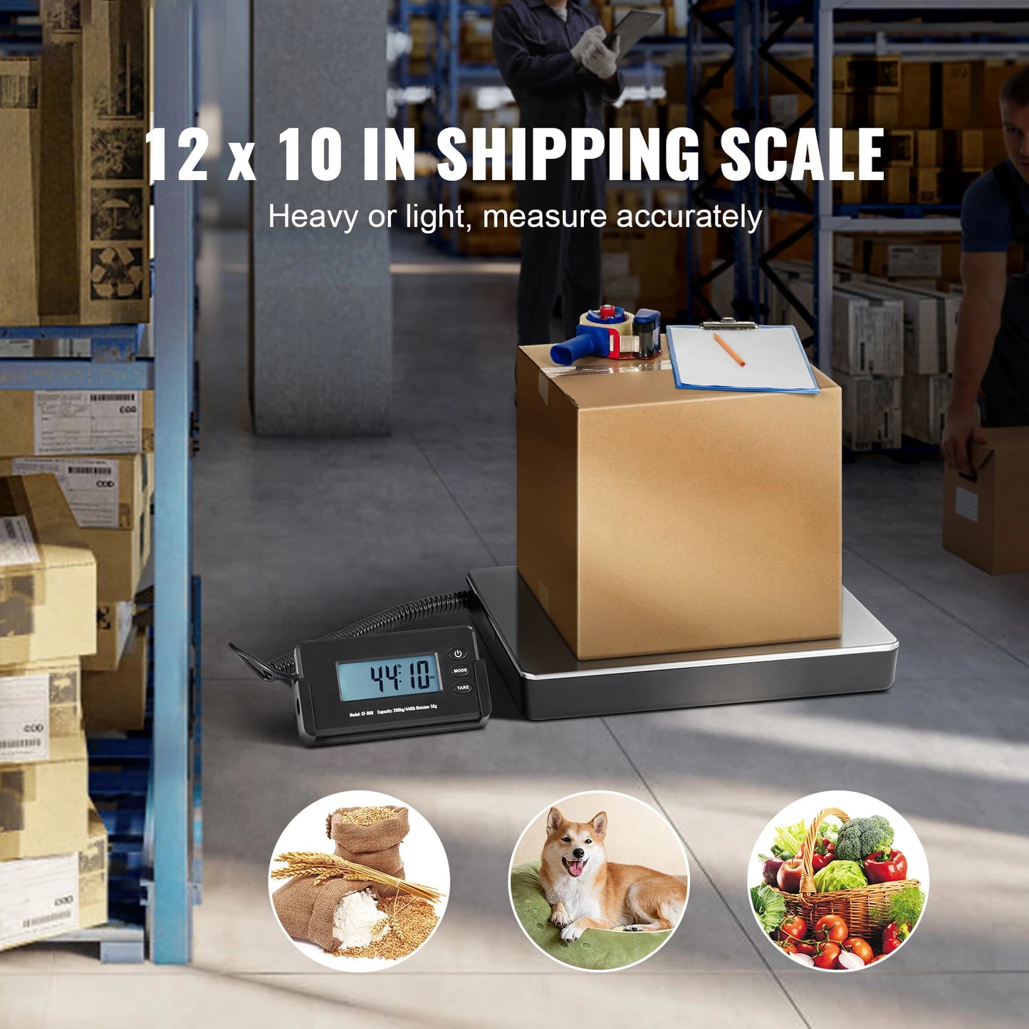 SucceBuy 440Lb Digital Shipping Scale With Timer Tare Function