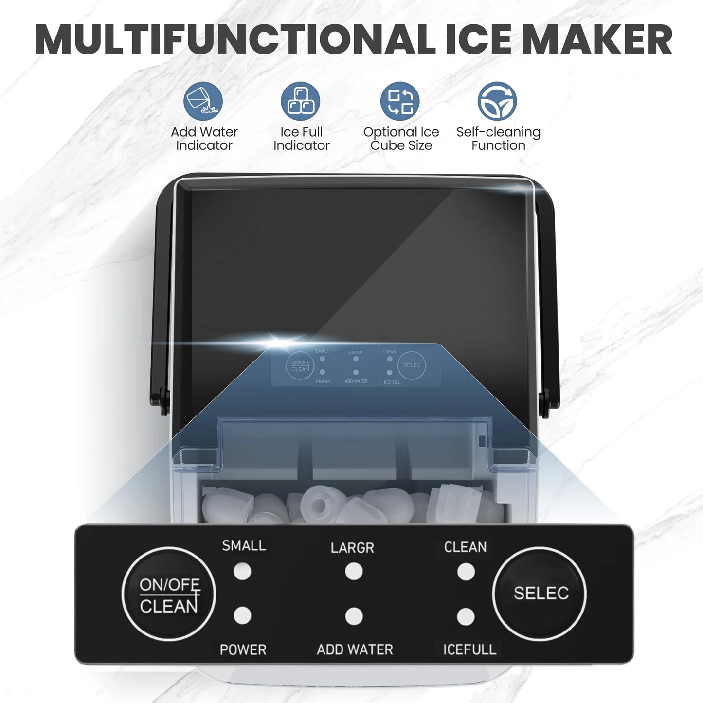 Portable Ice Maker Countertop 9 Bullet Cubes In 6 Minutes