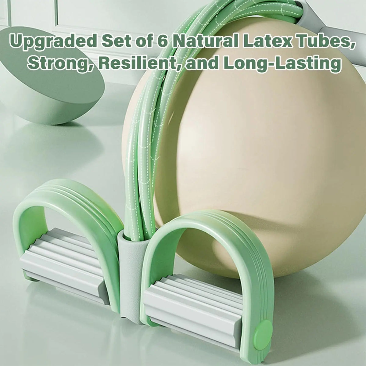 Natural Rubber 6 Tube Pedal Resistance Bands with Handles