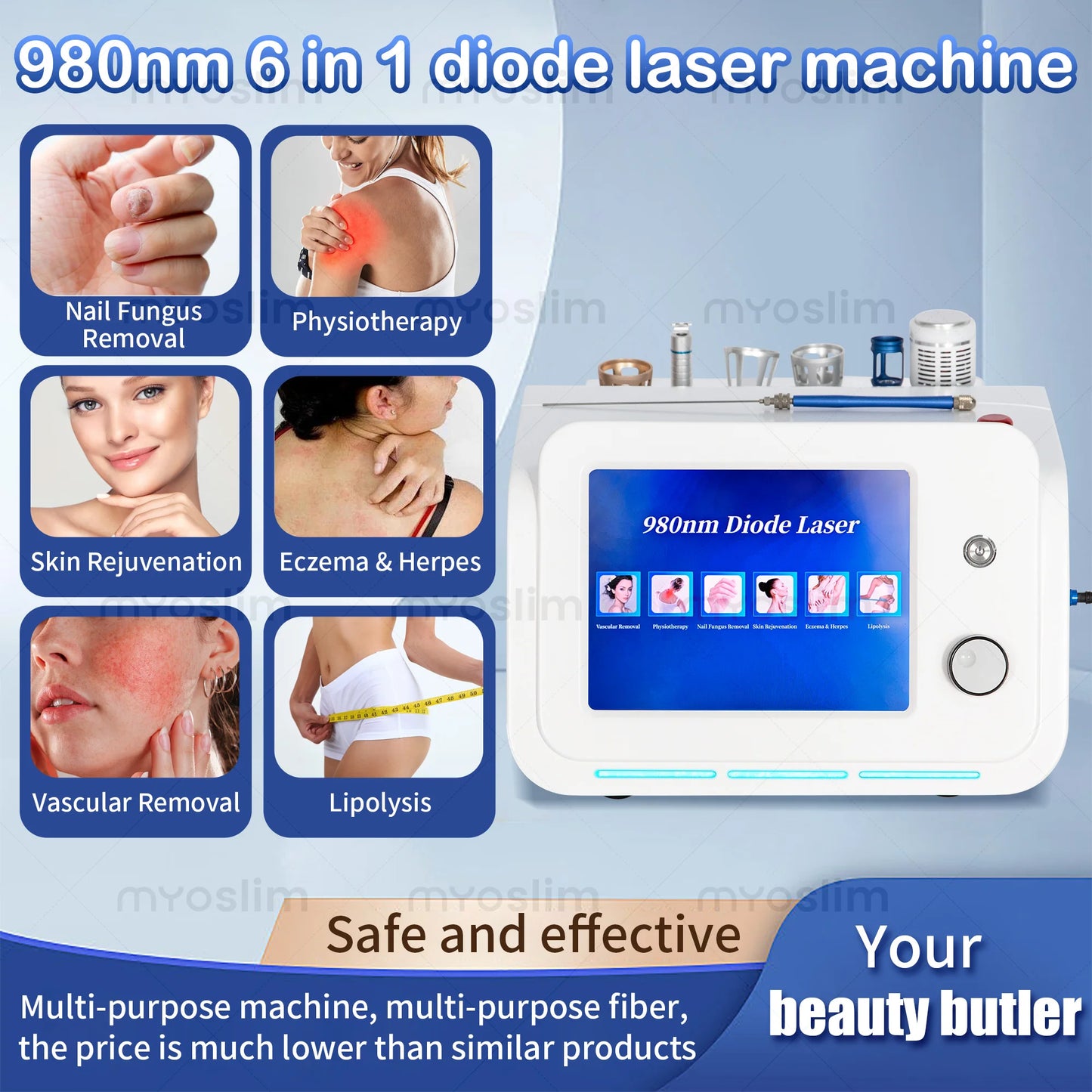 980nm Diode Laser Machine for Skin Rejuvenation Nail Fungus Removal