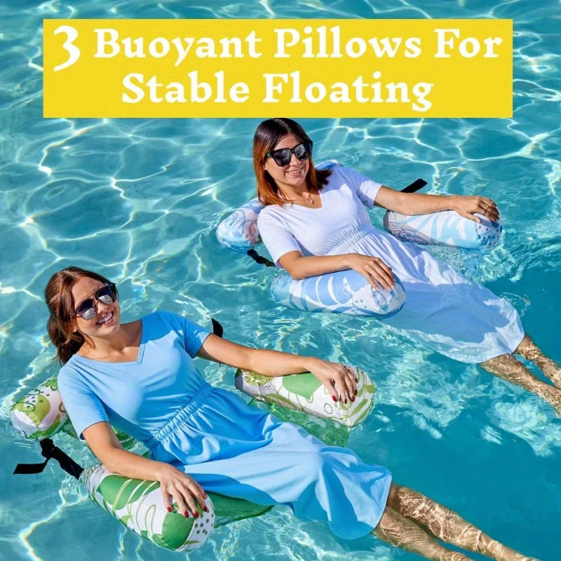 Joyfy 2Pack Adjustable Pool Floats Lounge Chairs for Water Relaxation