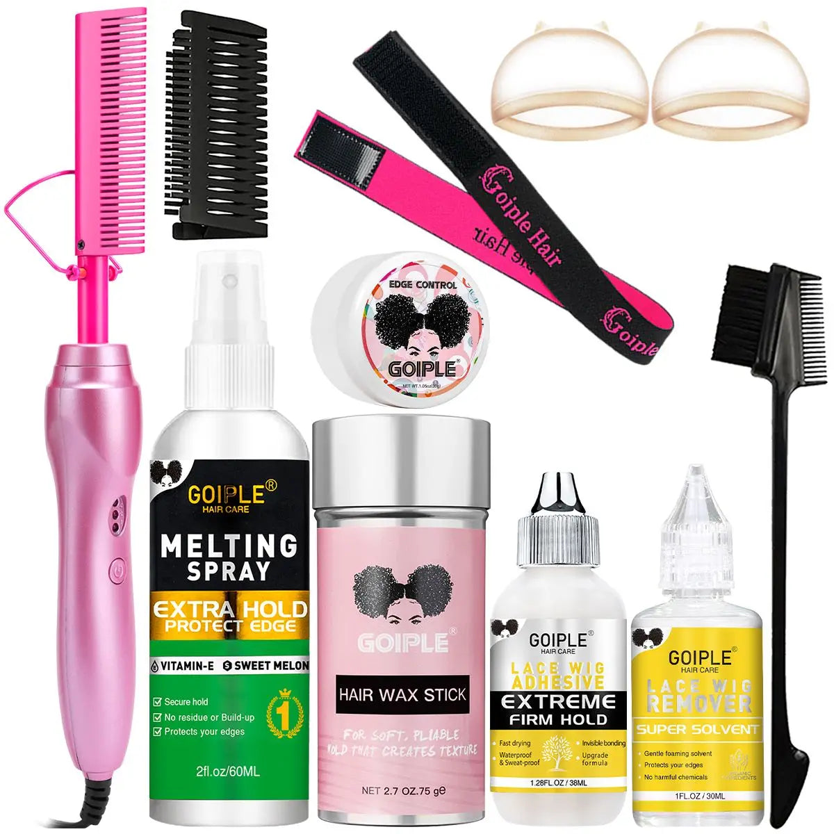 GOIPLE Electric Hot Comb Straightener Curling Iron for Hair Care