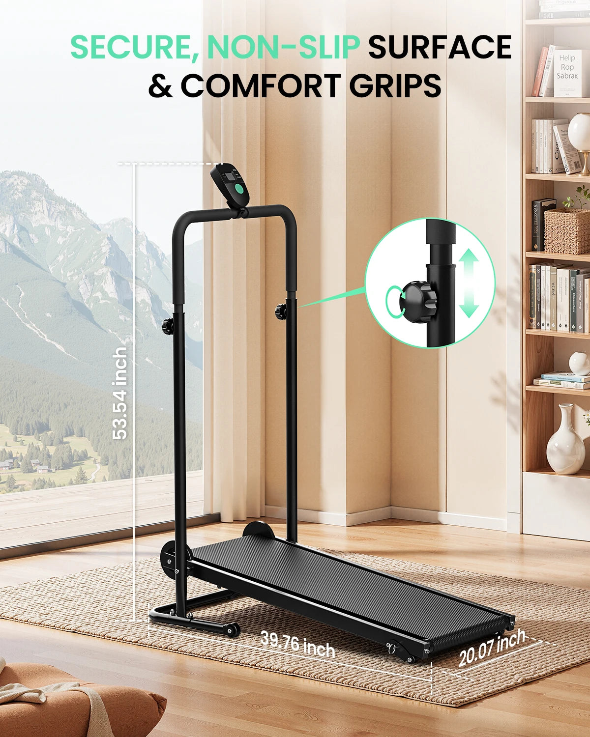 Akluer Motorless Treadmill With Adjustable Incline And Foldable Design