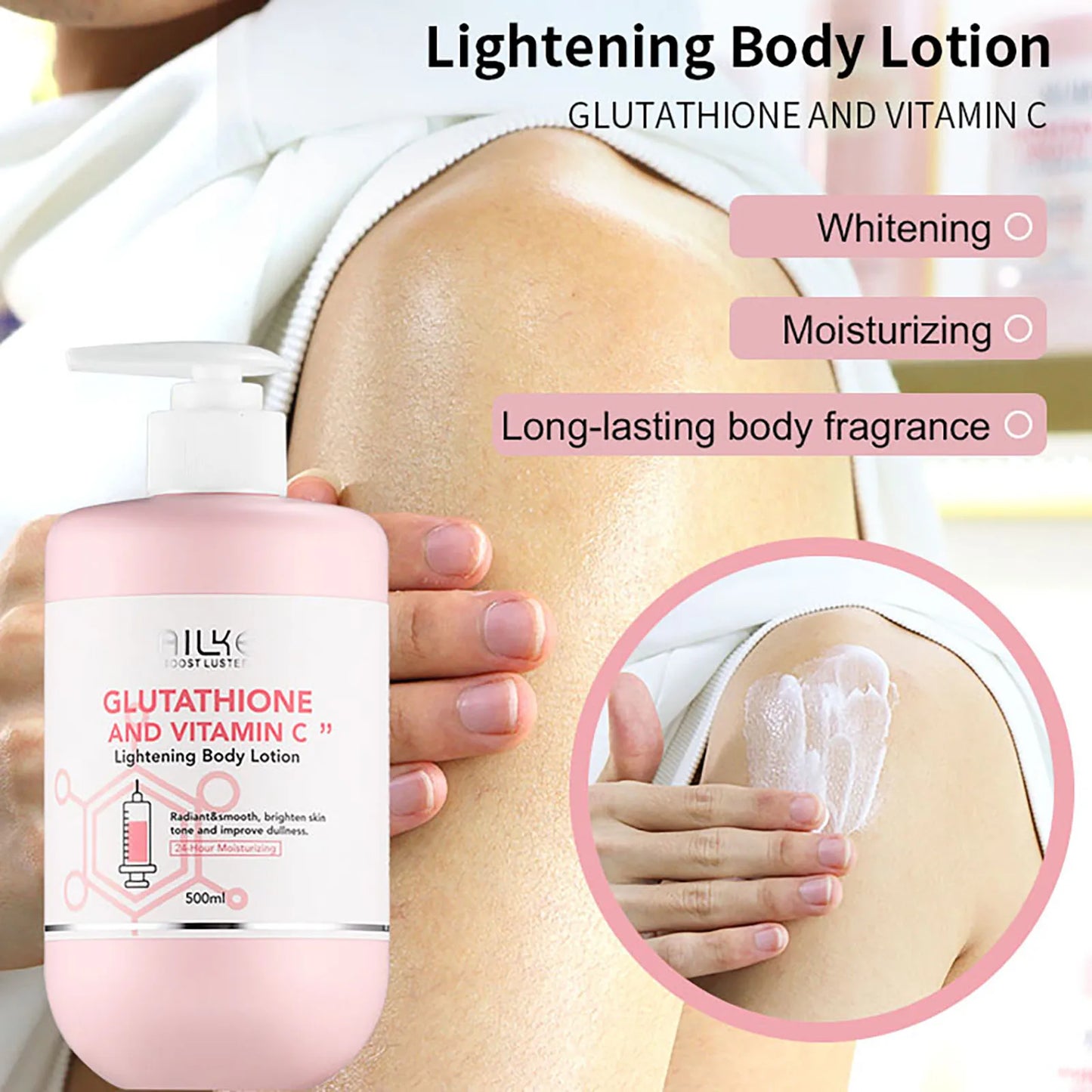 AILKE Vitamin C and Glutathione Brightening Body Lotion for Even Skin Tone