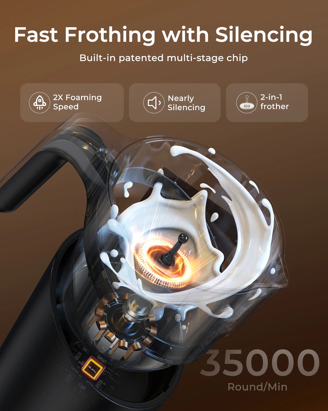 UHOST Milk Frother And Steamer 8 In 1 Electric Frother For Coffee 400ml