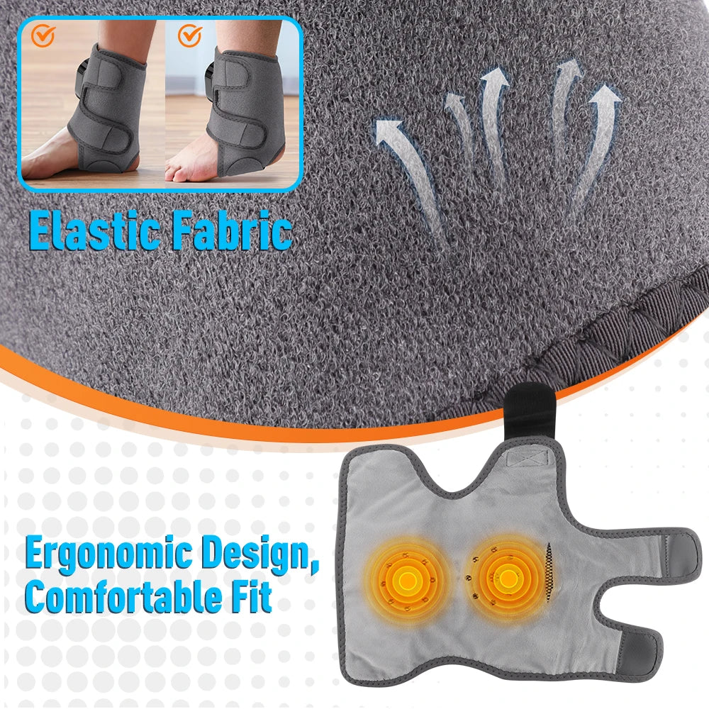 PASTSKY Electric Heating Vibration Foot Ankle Massager USB Rechargeable Strap