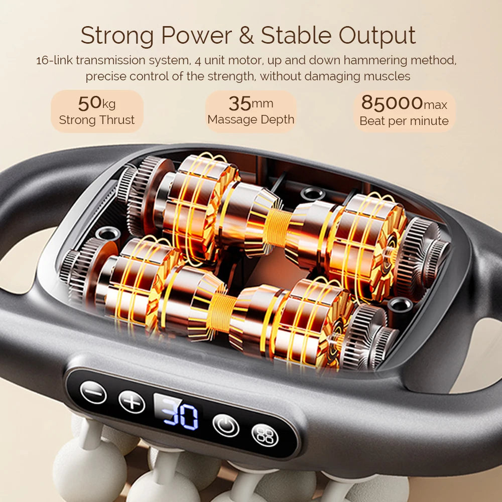 Foreverlily 16 Head Fascia Gun High Frequency Back Massager