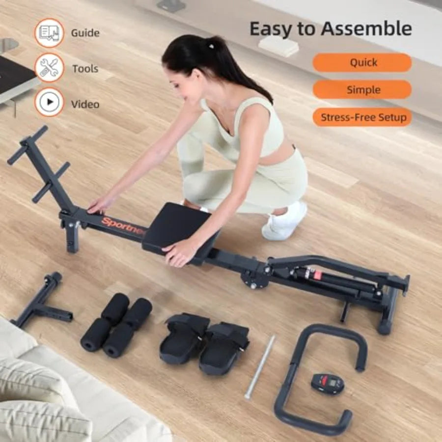 XMSJ Hydraulic Rowing Machine For Home With 12-Level Resistance