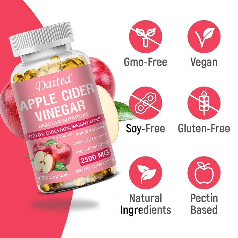 DAITEA Organic Apple Cider Vinegar Capsules With Beetroot Pomegranate Vitamin C