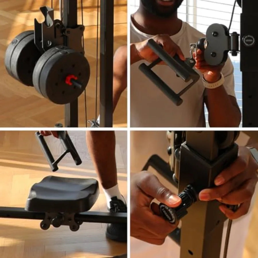 XMSJ Cable Machine Home Gym 2 In 1 Functional Trainer