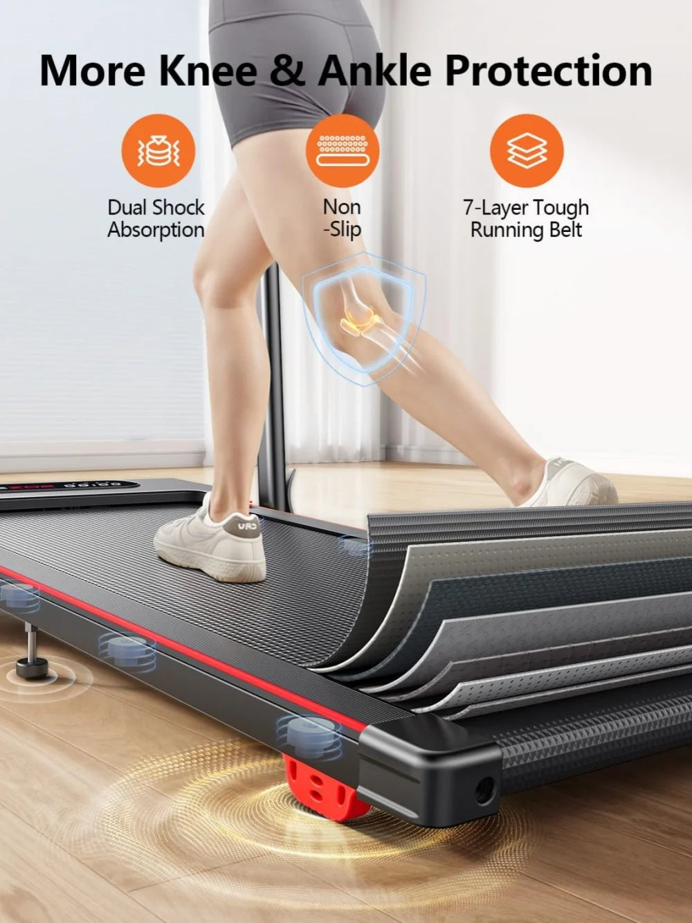Driving Walking Pad Treadmill With Bracket For Home Use