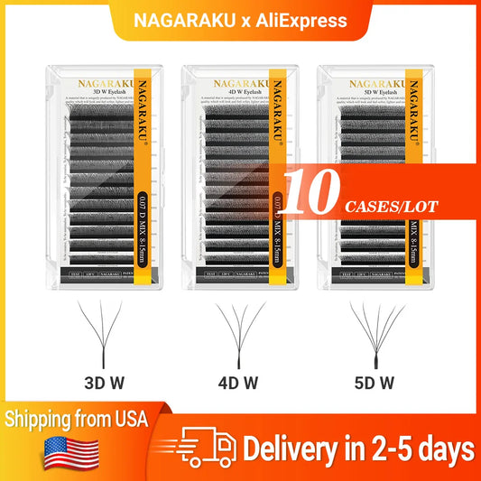 Nagaraku 5D W Shape False EyeLashes Natural Long Synthetic Hair
