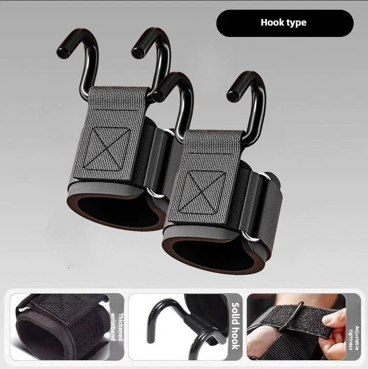 Weight Lifting Hooks Grips With Wrist Wraps For Pull Ups