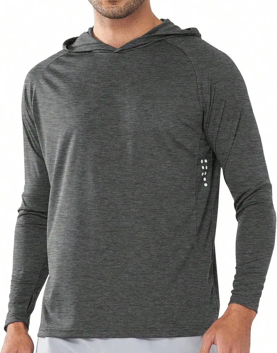 Mens UPF 50 Hooded Long Sleeve Sun Protection Shirt
