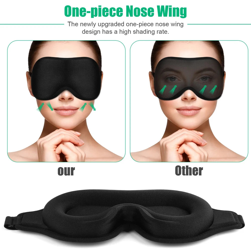 3D Travel Silk Eye Sleep Mask Adjustable Light Blocking Aid