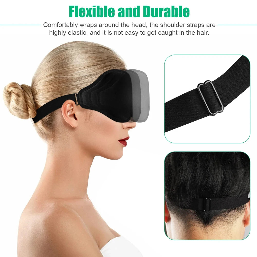 3D Travel Silk Eye Sleep Mask Adjustable Light Blocking Aid