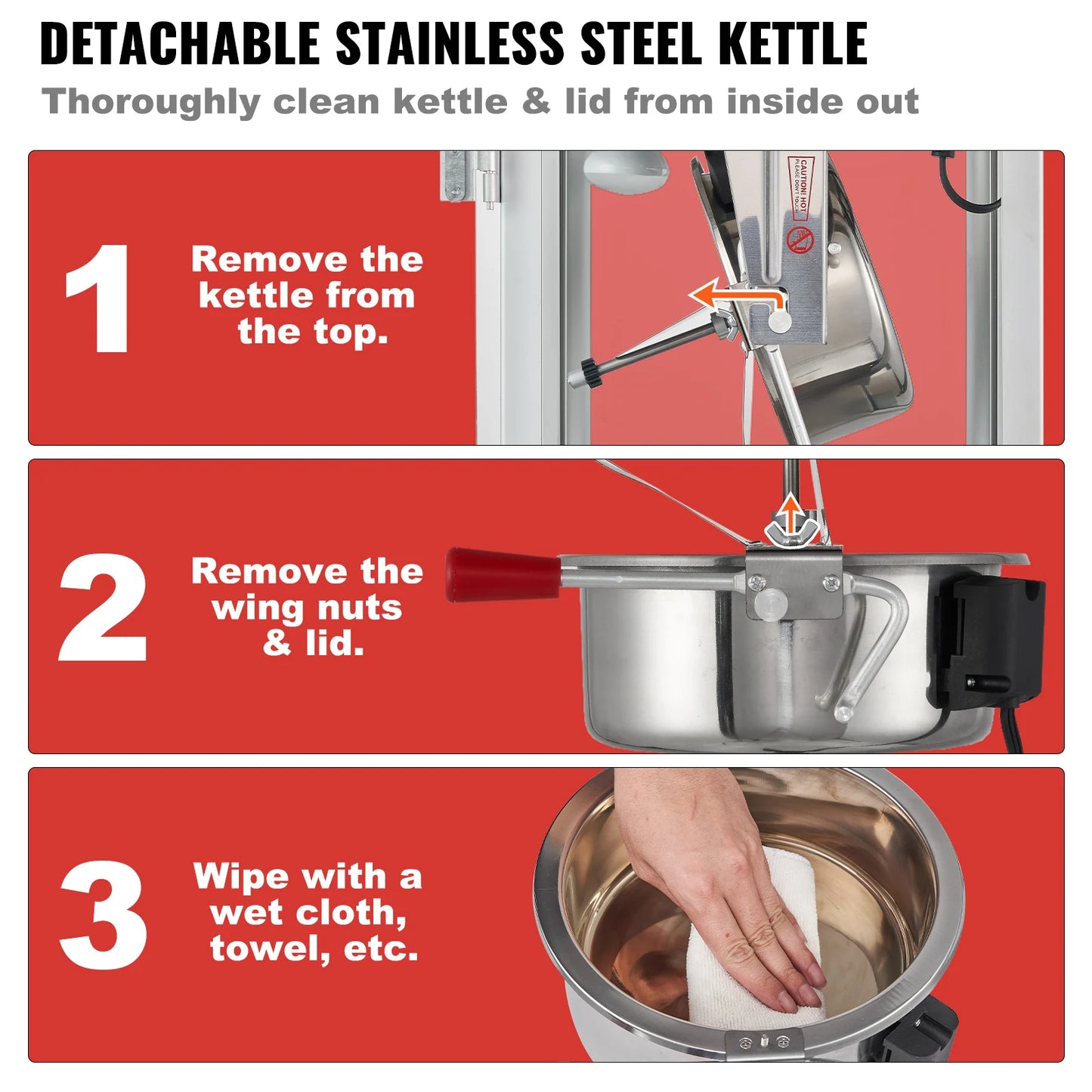 SucceBuy Countertop Popcorn Maker With Tempered Glass Kettle