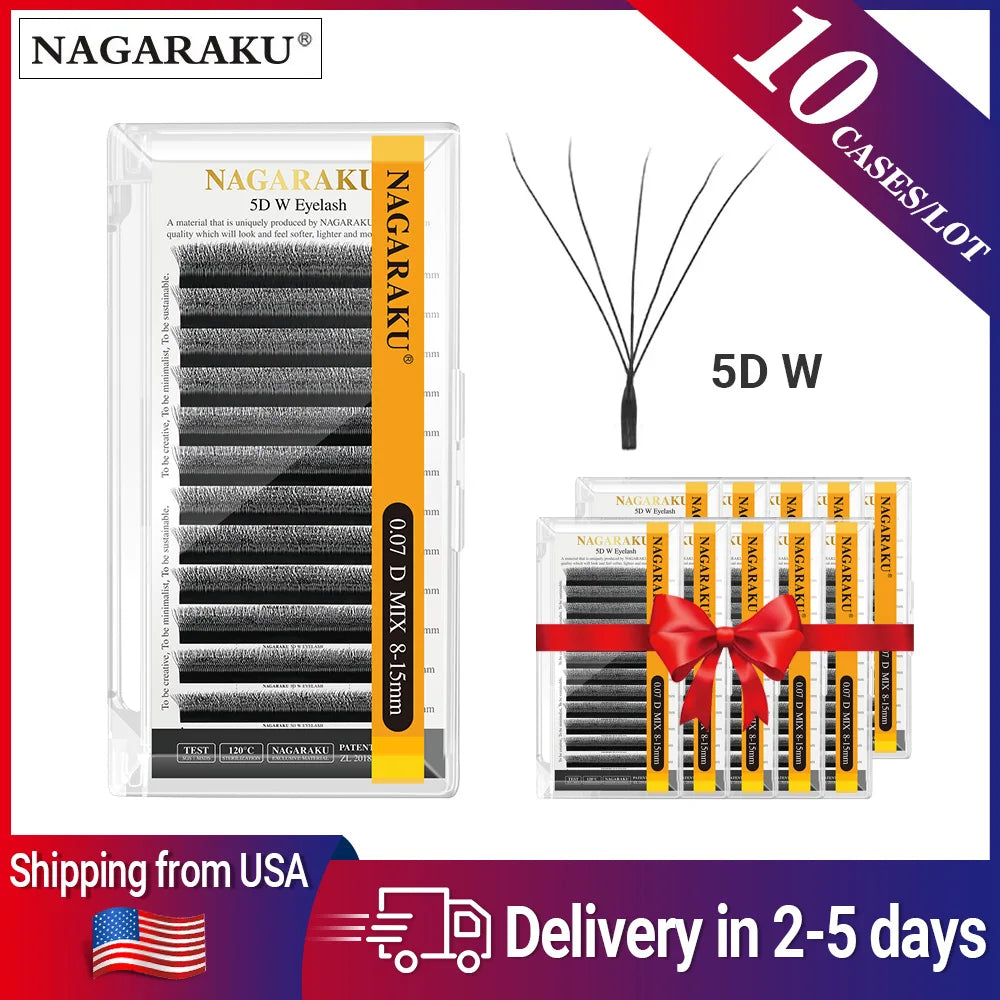 Nagaraku 5D W Shape False EyeLashes Natural Long Synthetic Hair
