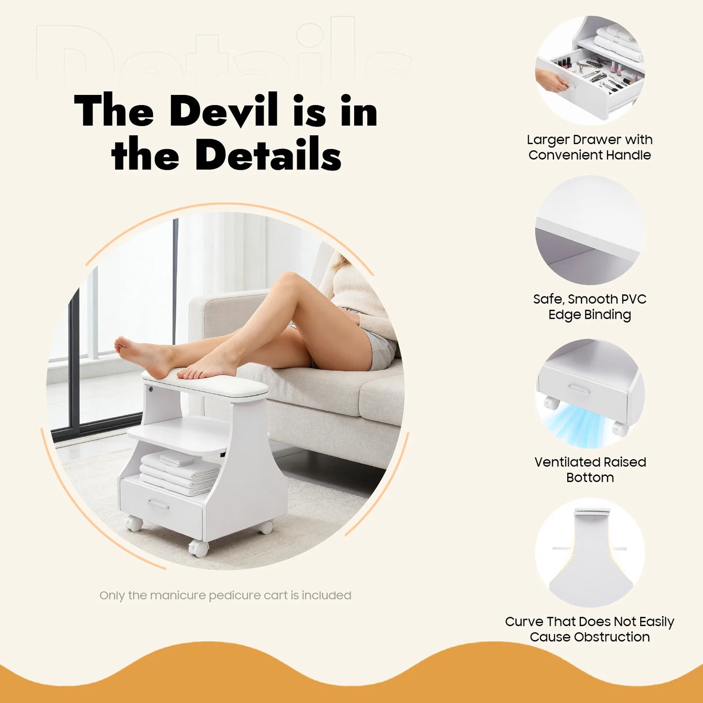 Bymaocar 3 Tier Pedicure Stool With Foot Basin Holder Salon