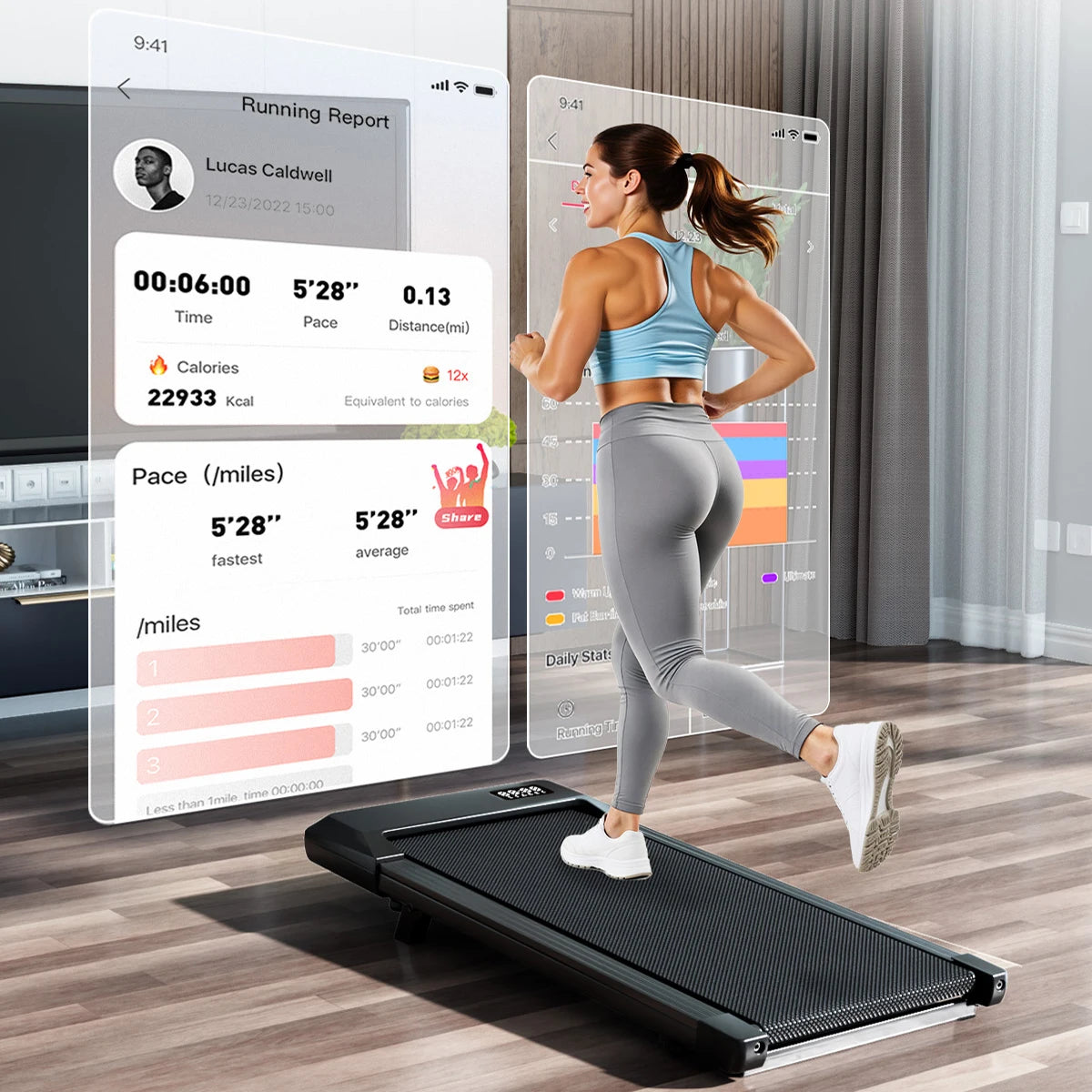 Superun Under Desk Treadmill Walking Pad 2.5 HP Quiet Bluetooth