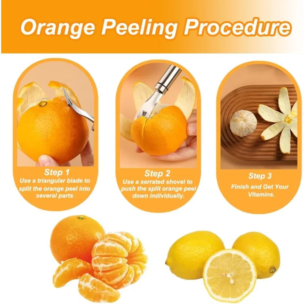 Stainless Steel Citrus Peeler With Handle Kitchen Fruit Tool