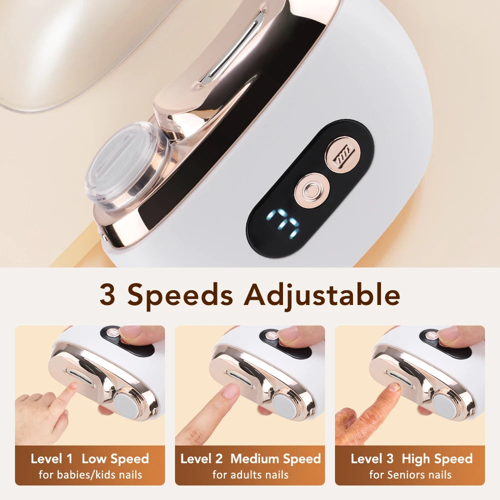 AFDEAL 2In1 Electric Nail Clippers Manicure Tool Three Gear