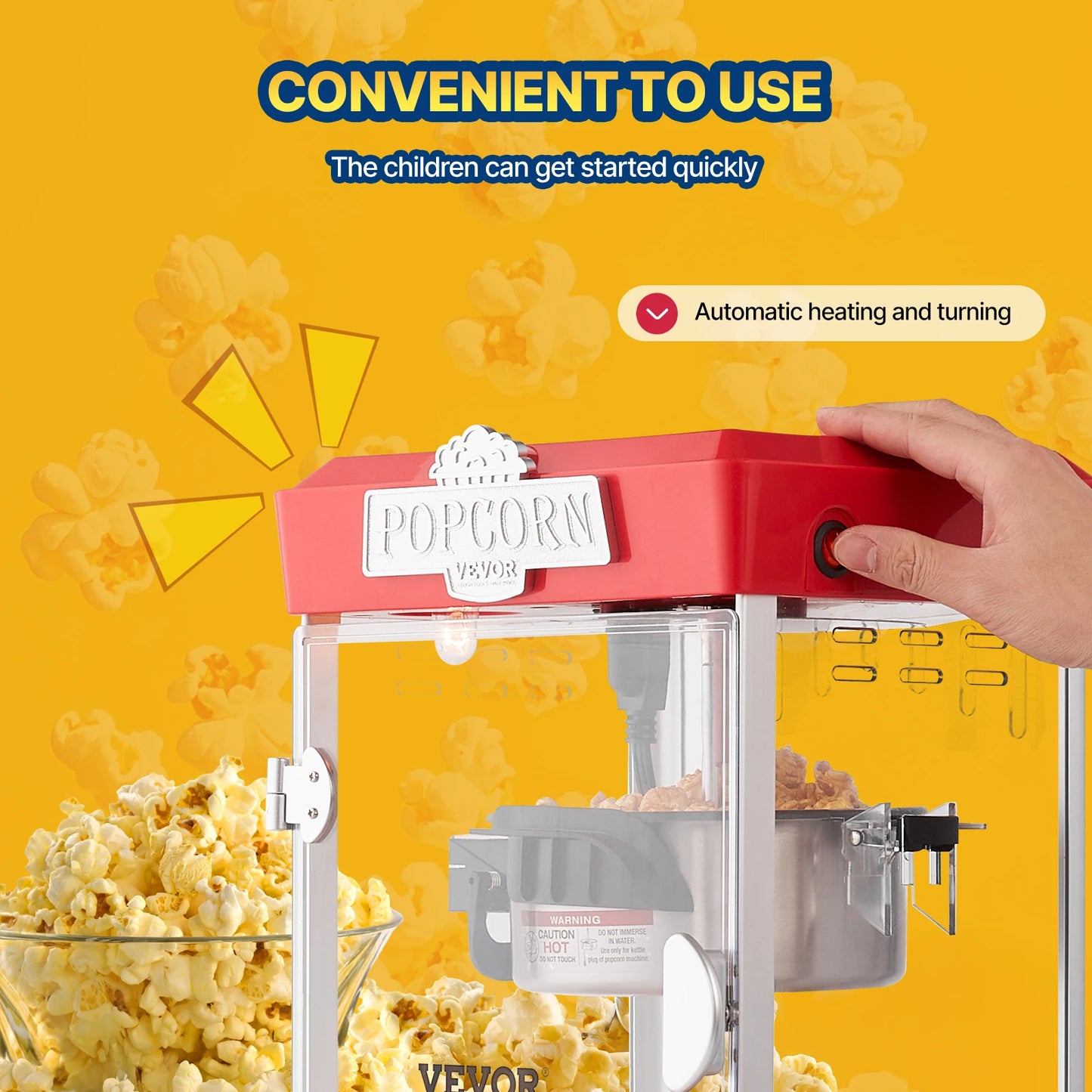 SucceBuy Countertop Popcorn Maker 1.5 Gal Per Batch