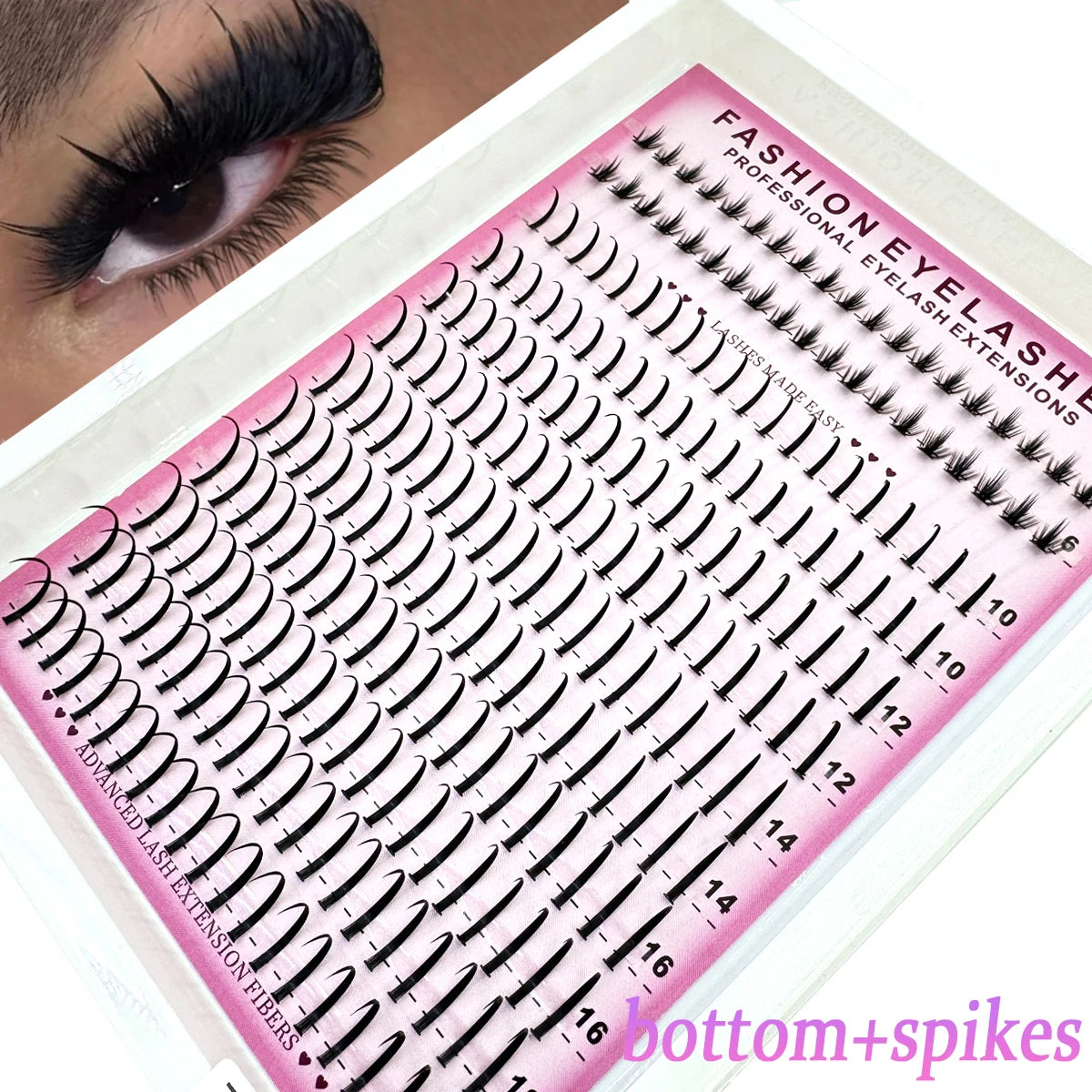 HBZGTLAD Bottom Spiky Cluster Lashes Volume Eyelash Extensions