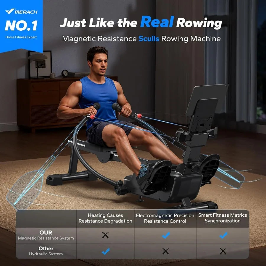 Magnetic Rowing Machine For Home With 16 Level Resistance Ultra Quiet