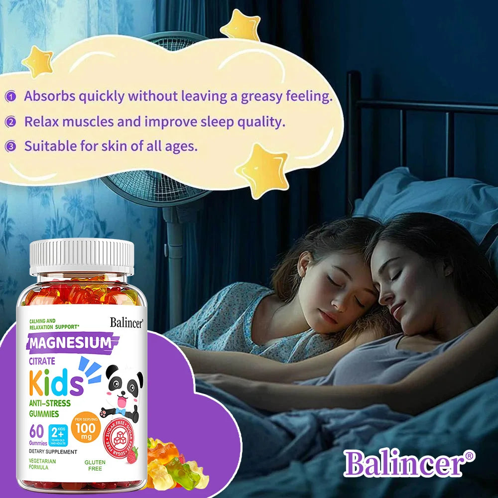 Balincer Magnesium Citrate Gummies for Kids Sleep Health Immune Support