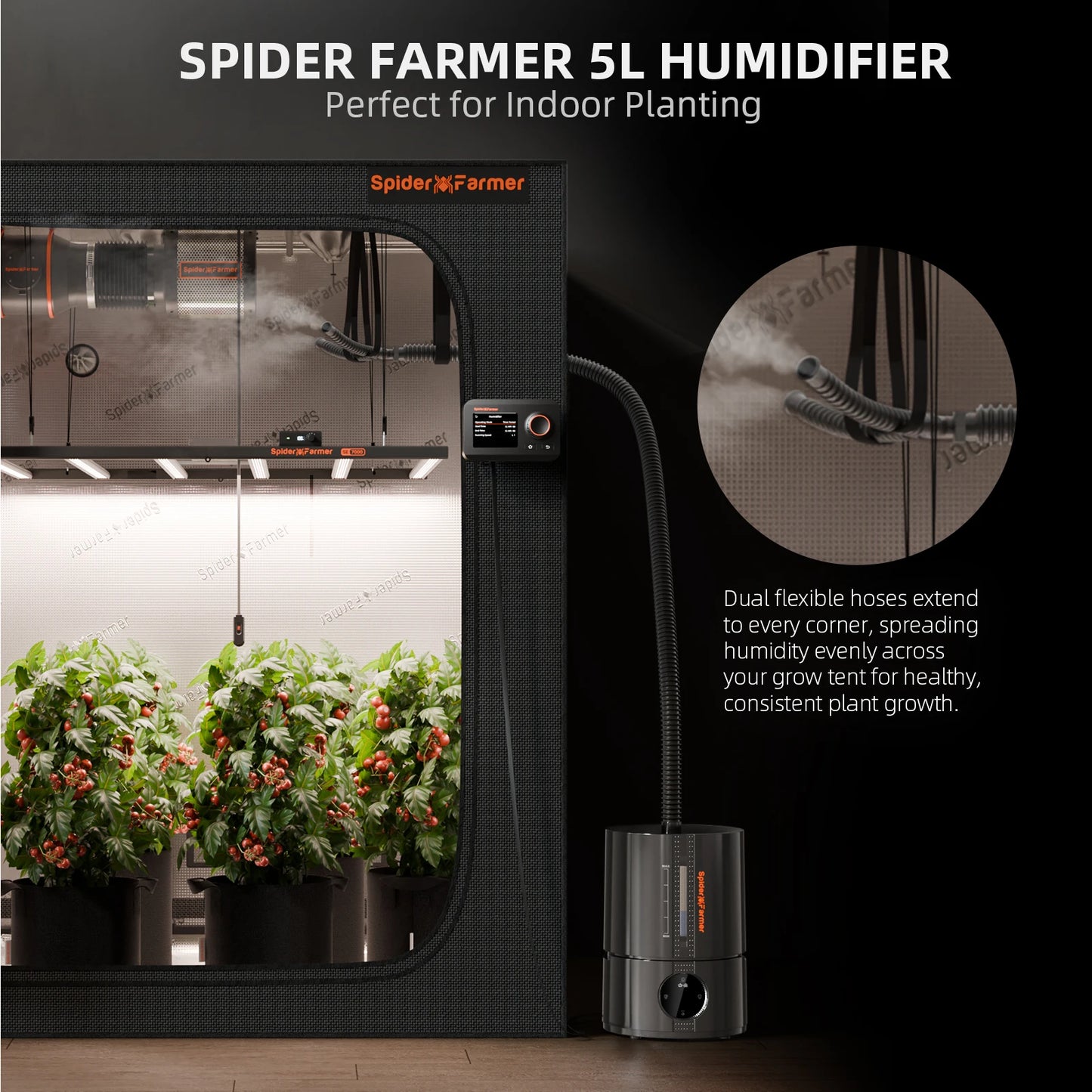 Spider Farmer Ultrasonic Air Humidifier Cool Mist With RJ12 Cable
