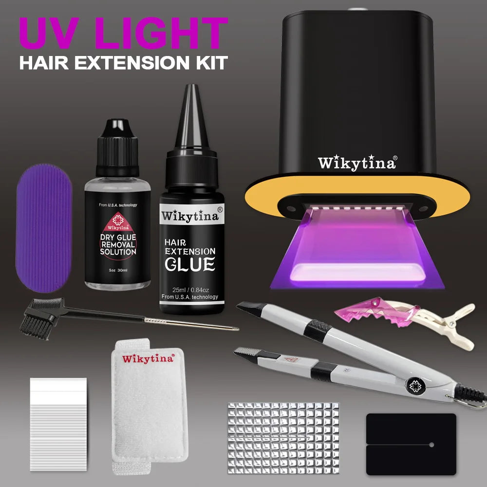 Wikytina V Light Hair Extension Kit With UV Traceless Tape