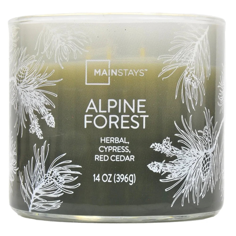 Alpine Forest Scented 3-Wick Ombre Wrapped Candle