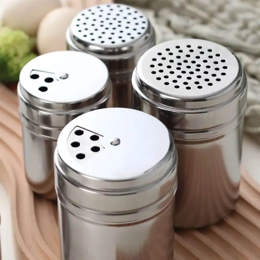 Stainless Steel Rotating Seasoning Jar Salt And Pepper Shaker