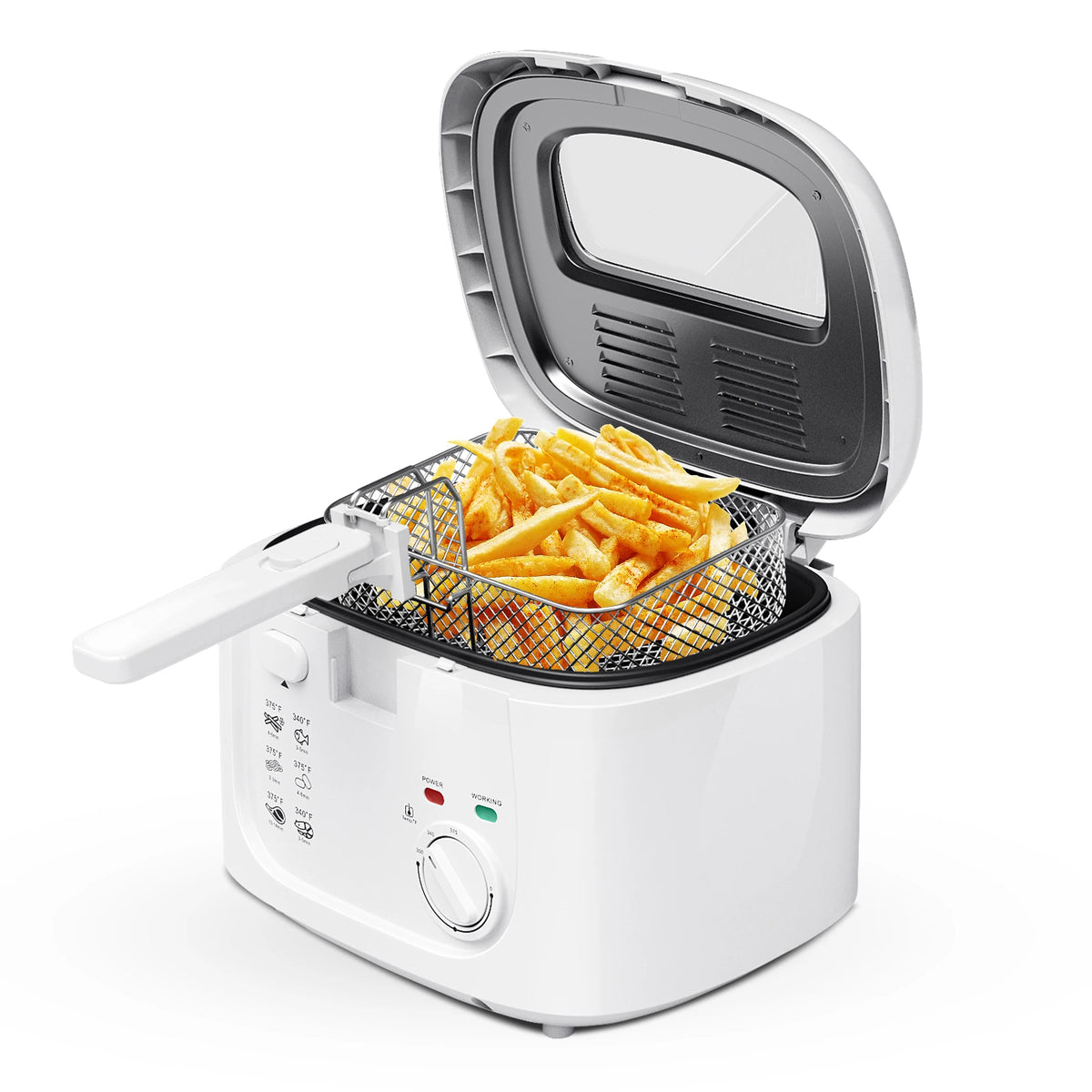 Cachoo 1600W Electric Deep Fryer With Adjustable Thermostat And Lid