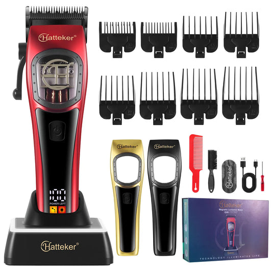 HATTEKER Professional Hair Clippers Magnetic Levitation Motor With Charging Base