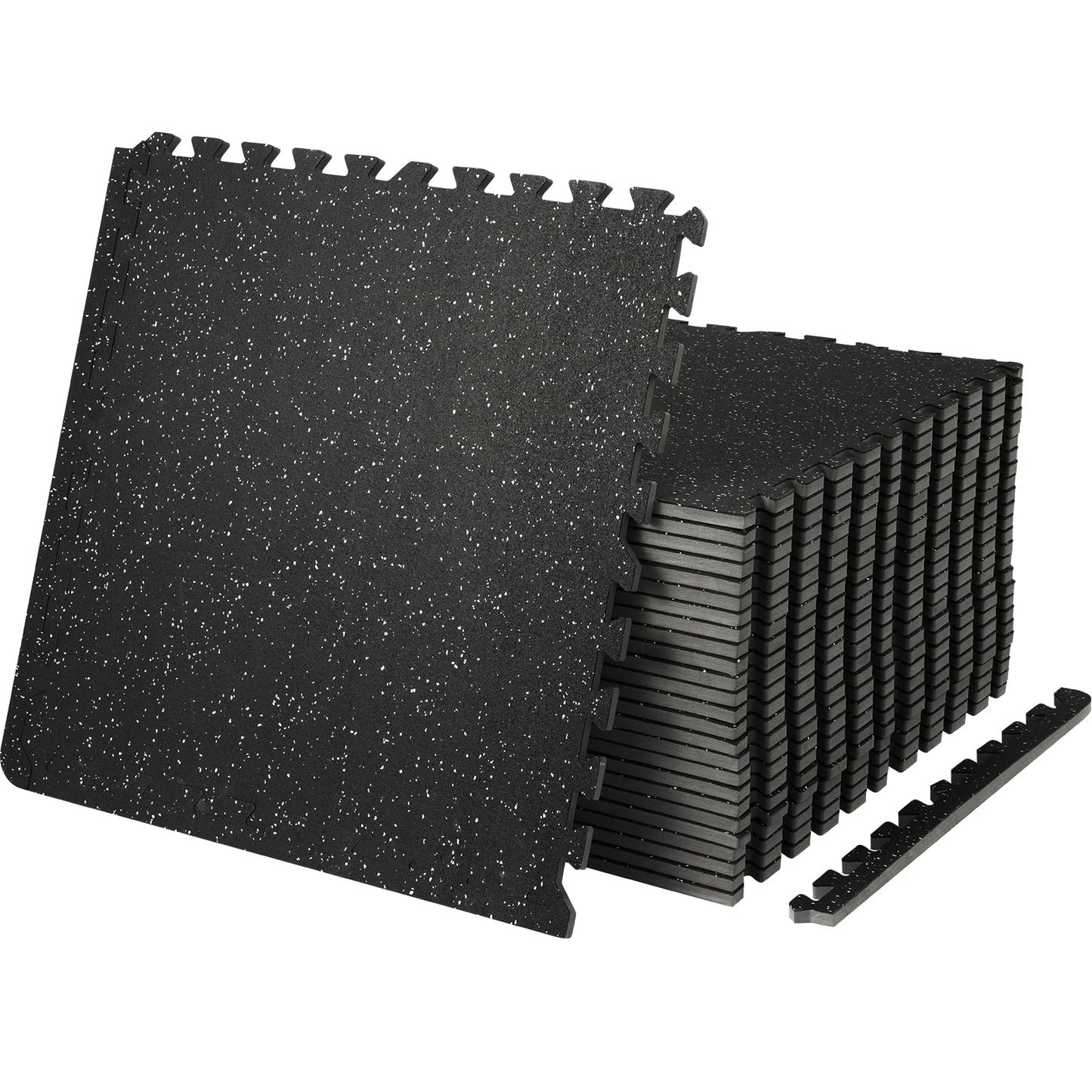 SucceBuy Interlocking Gym Floor Mats EVA Foam And Rubber Top
