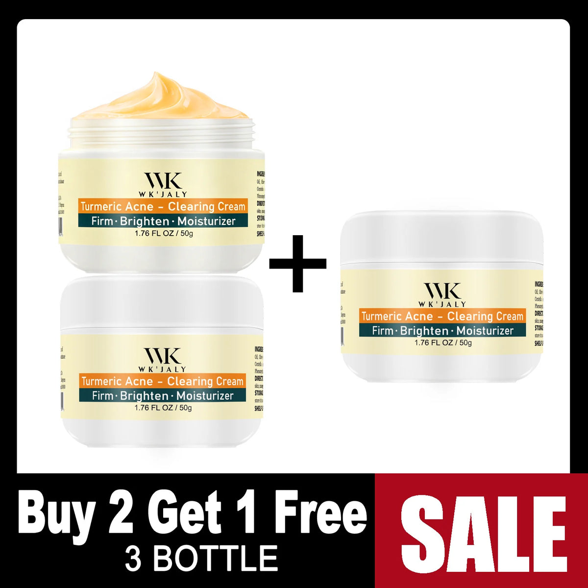 WK JALY Turmeric Brightening Face Cream For Anti Acne Care