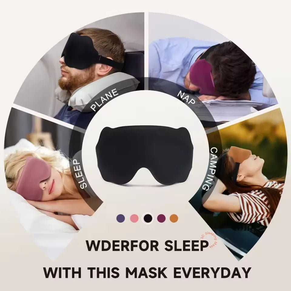 3D Contoured Sleep Mask Blocks Light