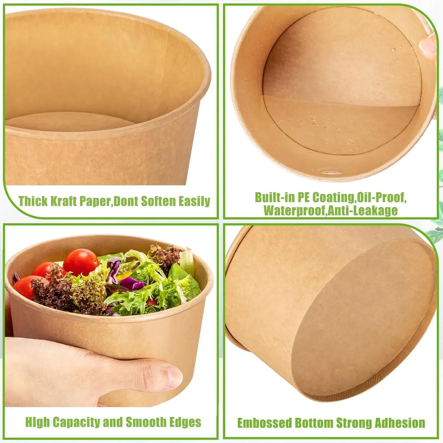 Kraft Paper Lunch Boxes With Lids Ice Cream Noodles