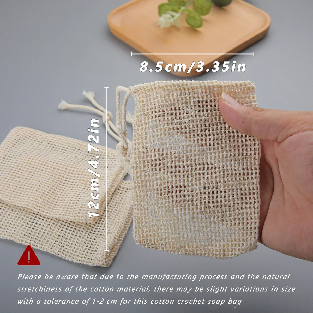 Natural Cotton Soap Saver Bags 3 Pack Eco Friendly Lather Pouch
