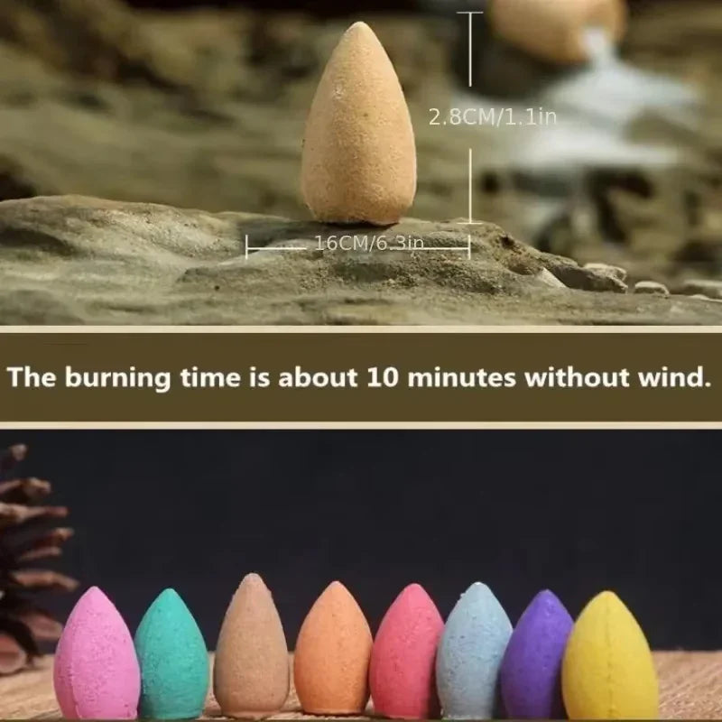 Backflow Waterfall Incense Cones for Aromatherapy and Yoga