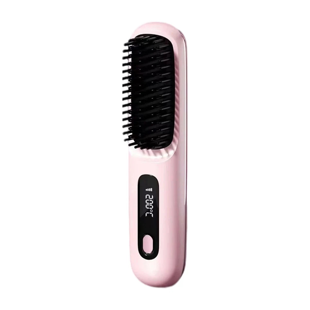 Cordless Hair Straightener Brush Anti Scald With 3 Temperature Settings