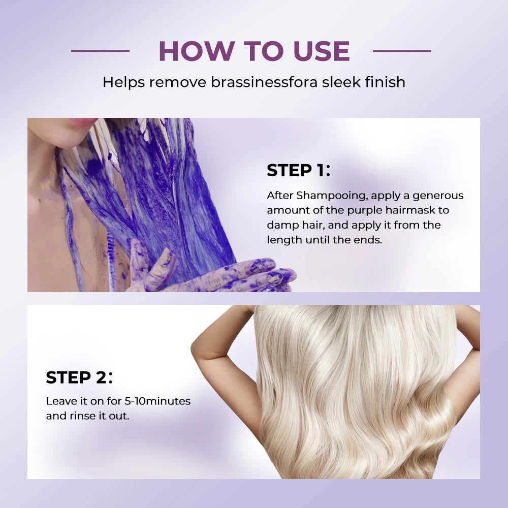 Karseell Purple Hair Mask Neutralizes Brass Tones For Blonde Highlights