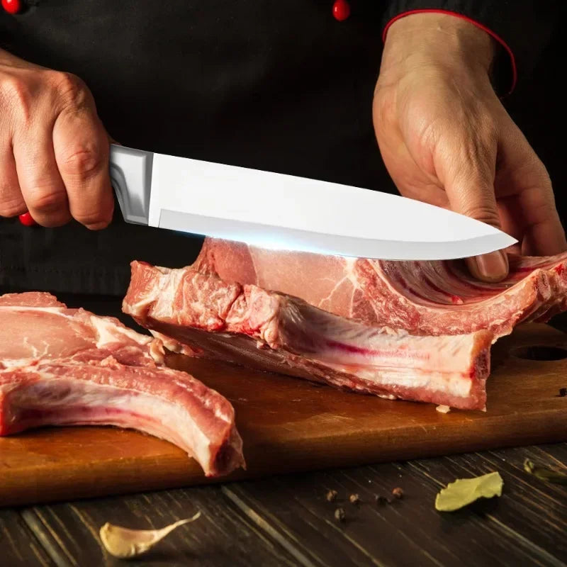 ZENG 9 Piece Kitchen Knife Set Stainless Steel Sharpener
