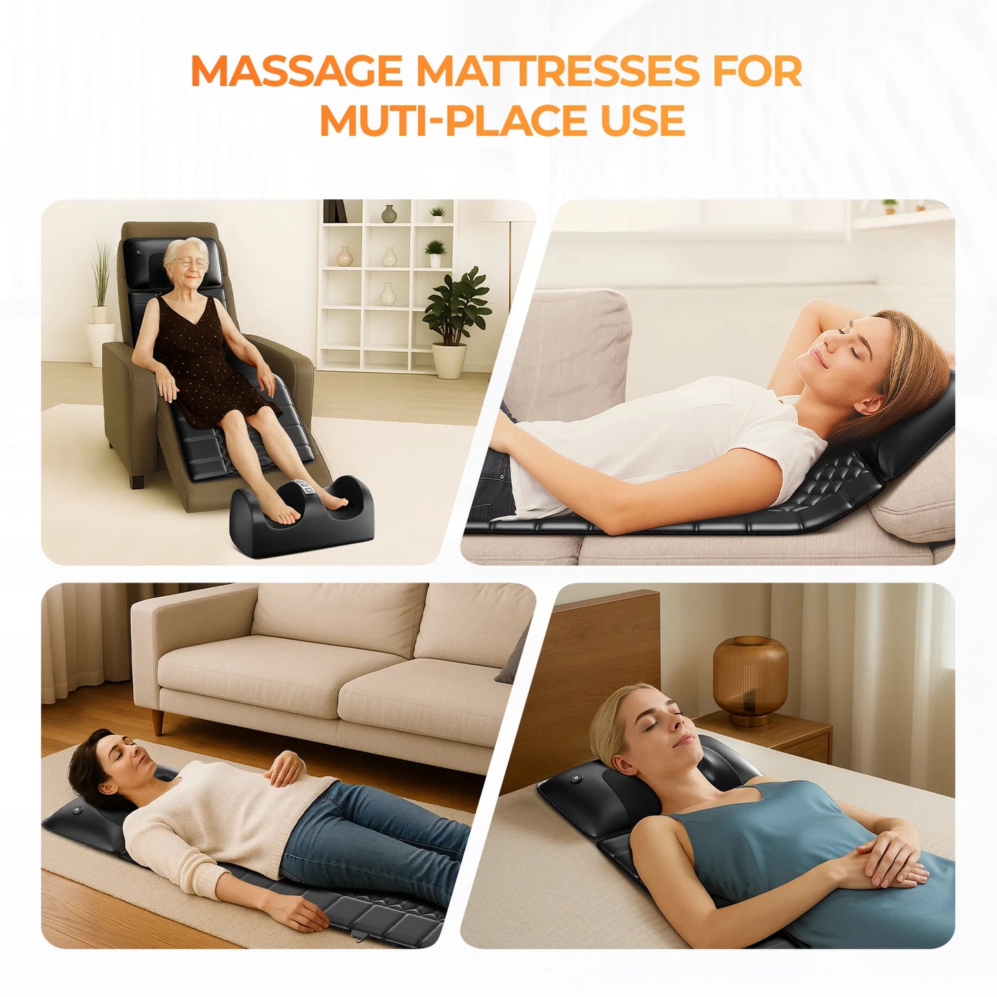 HIMOUTA Shiatsu Massage Mat With Heat And 10 Vibrating Motors