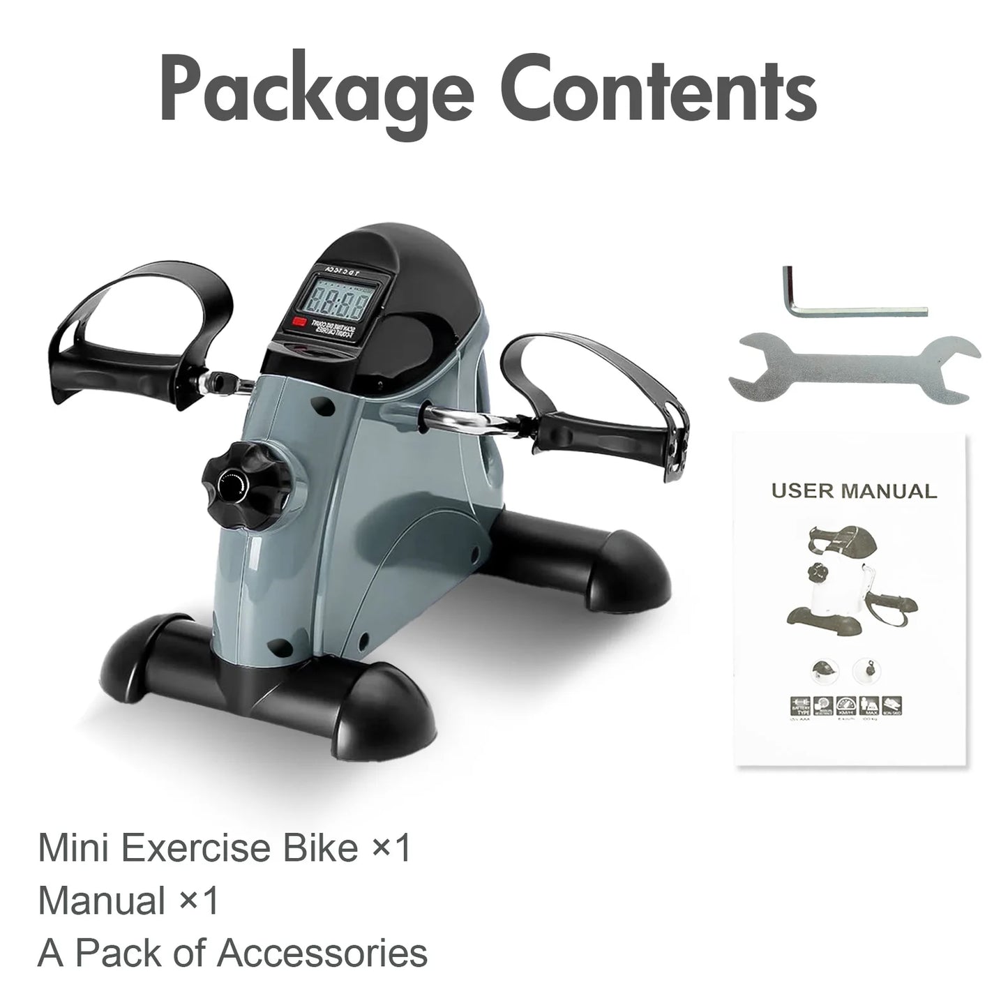 Portable Under Desk Pedal Exerciser With LCD Monitor