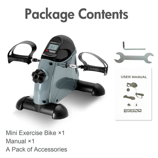 Portable Under Desk Pedal Exerciser With LCD Monitor