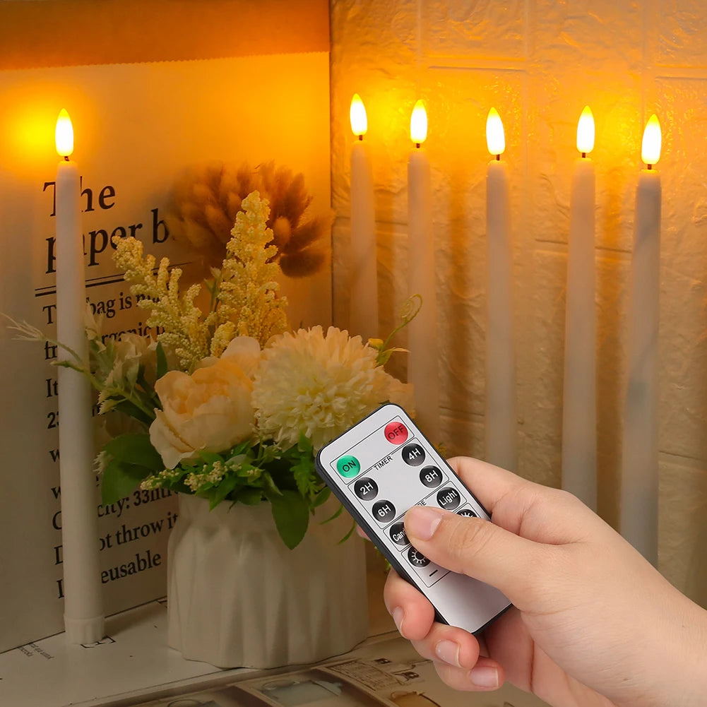 Flameless Battery Operated LED Tea Lights With Remote 3D Wick Candles Pack Of 6