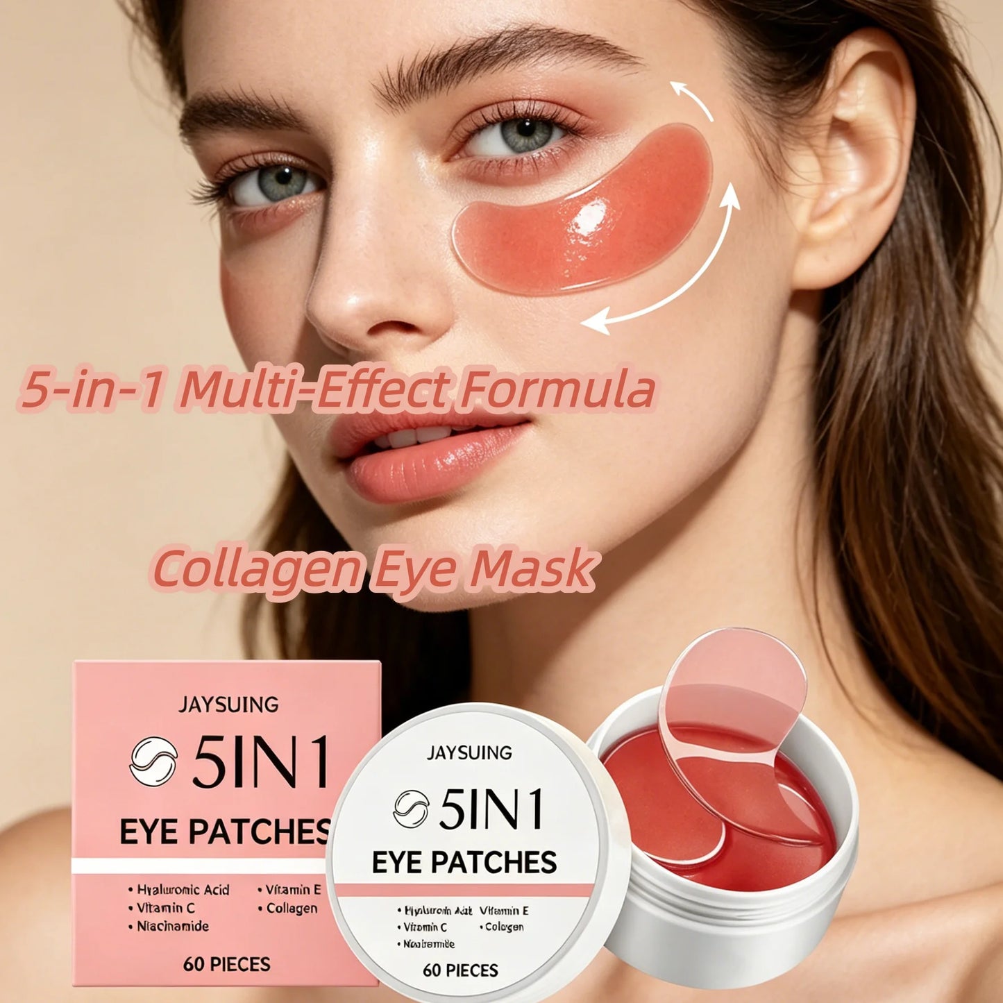 Jaysuing 5 In 1 Collagen Eye Mask Vitamin C Brightening